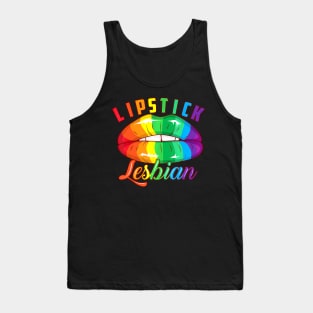 Lipstick Lesbian Cool Colored Lips LGBT Tank Top